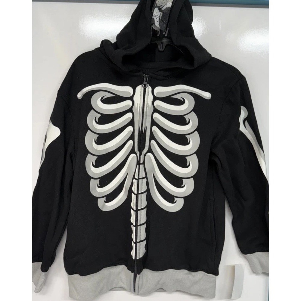 Mad Engine Boys Large Skull Hoodie Zip Up NWT